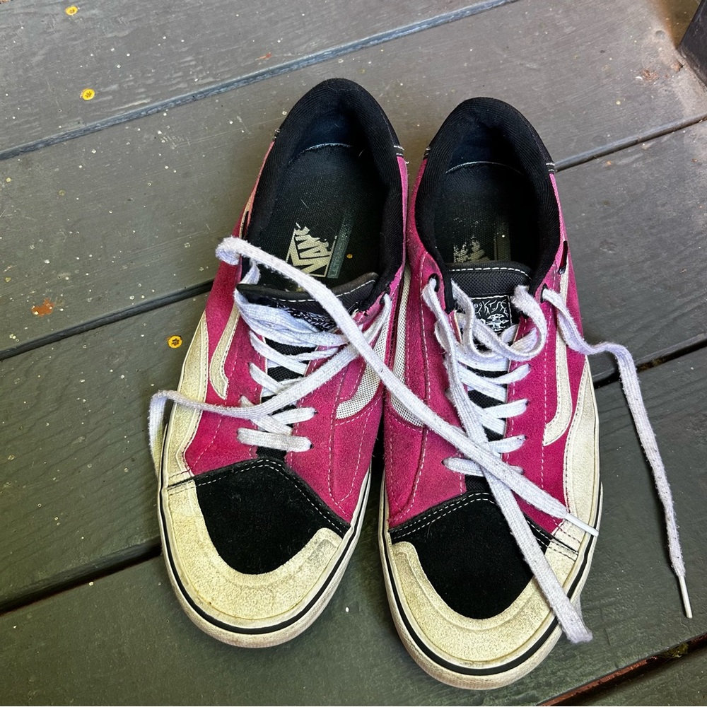 Vans Pink and Black Skate Shoes